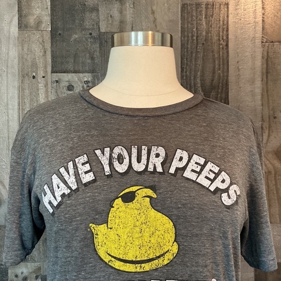 Men’s graphic t-shirt large Have Your Peeps Call My Peeps funny casual Easter - Picture 3 of 10